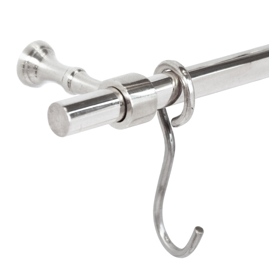 Köksstång Bistro 115 centimeter med två genomgående fästen nickel (bild för) Köksstång Bistro 115 centimeter med två genomgående fästen nickel